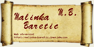 Malinka Baretić vizit kartica